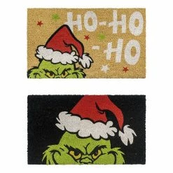 Licensed Character Grinch Santa Ho Ho Ho 2-pack 20'' X 34'' Coir Doormat