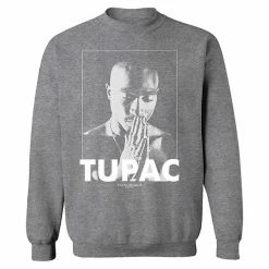 Licensed Character Men's Tupac Praying Hands Sweatshirt