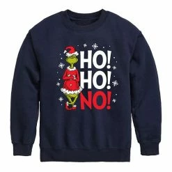 Licensed Character Boys 8-20 Dr. Seuss How The Grinch Stole Christmas Ho Ho No Graphic Sweatshirt Navy -Licensed Character Shop unnamed file 6362