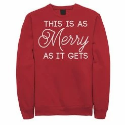 Licensed Character Men's This Is As Merry As It Gets Graphic Fleece Pullover