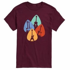 Licensed Character Men's Guitar Shapes In Picks Tee Red -Licensed Character Shop unnamed file 6399