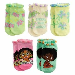 Licensed Character Disney's Encanto Girls 4-6x Mirabel & Antonio 5-Pack No-Show Socks