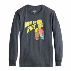 Licensed Character Boys 8-20 Bart Simpson "Born To Ride" Skateboard Tee