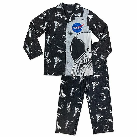 Licensed Character Boys 4-12 NASA Top & Bottoms Pajama Set 3 Licensed Character Boys 4-12 NASA Top & Bottoms Pajama Set