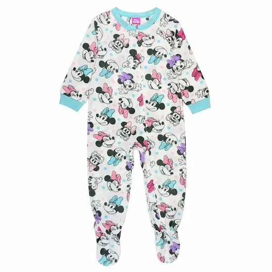 Licensed Character Disney's Minnie Mouse Toddler Girl "Happy Minnie" Footed Pajamas 3 Licensed Character Disney's Minnie Mouse Toddler Girl "Happy Minnie" Footed Pajamas