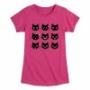 Licensed Character Girls 7-16 Fall Black Cat Emoji Graphic Tee Desert Pink