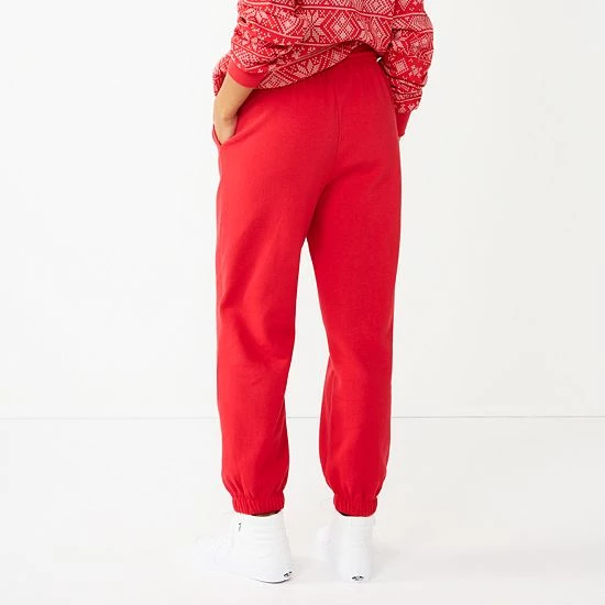 Licensed Character Juniors' Peanuts Santa Snoopy Graphic Joggers 4 Licensed Character Juniors' Peanuts Santa Snoopy Graphic Joggers - Image 2