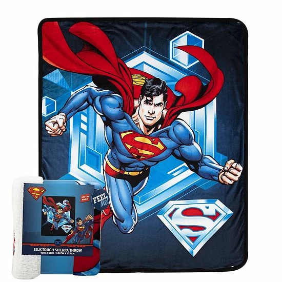 Licensed Character Superman To The Rescue Silk Touch Sherpa Throw 3 Licensed Character Superman To The Rescue Silk Touch Sherpa Throw