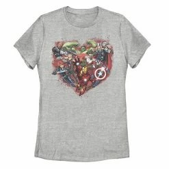 Licensed Character Juniors' Marvel Avengers Heart Group Shot Valentine Tee Red -Licensed Character Shop unnamed file 6551