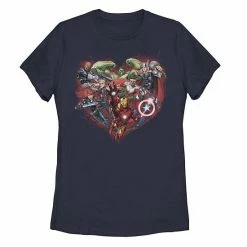 Licensed Character Juniors' Marvel Avengers Heart Group Shot Valentine Tee Red -Licensed Character Shop unnamed file 6552