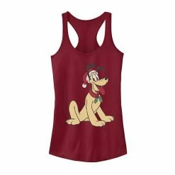 Licensed Character Juniors' Disney's Pluto Classic Christmas Portrait Tank Top Red Heather -Licensed Character Shop unnamed file 6588