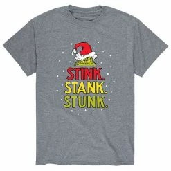 Licensed Character Men's Dr. Seuss The Grinch "Stink Stank Stunk" Tee Grey -Licensed Character Shop unnamed file 665