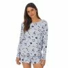 Licensed Character Women's The Nightmare Before Christmas Long Sleeve Pajama Top And Pajama Shorts Set Light Purple -Licensed Character Shop unnamed file 669