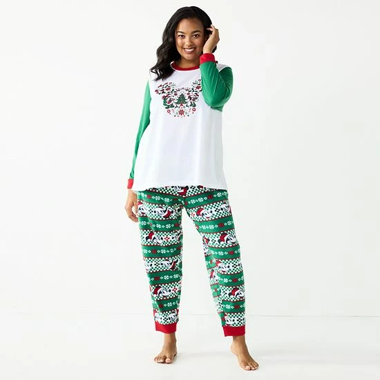 Licensed Character Disney's Mickey Mouse Plus Size Jammies For Your Families® "Holiday Party Mickey" Pajama Set 3 Licensed Character Disney's Mickey Mouse Plus Size Jammies For Your Families® "Holiday Party Mickey" Pajama Set
