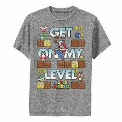 Licensed Character Boys 8-20 Nintendo Super Mario Get On My Level Game Play Poster Graphic Tee