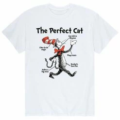 Licensed Character Men's Dr. Seuss Perfect Cat Tee White -Licensed Character Shop unnamed file 6737