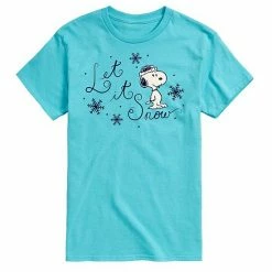 Licensed Character Men's Peanuts Let It Snow Tee Blue -Licensed Character Shop unnamed file 6739