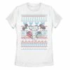 Licensed Character Juniors' Disney's Mickey And Minnie Mouse Christmas Sweater Style Tee -Licensed Character Shop unnamed file 6781