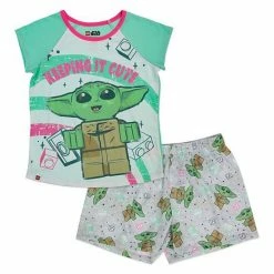 Licensed Character Girls 4-12 Lego Star Wars Grogu Aka Baby Yoda Top & Bottoms Pajama Set