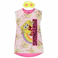 Licensed Character Girls 4-12 Nickelodeon SpongeBob SquarePants Nightgown & Sleepmask Set
