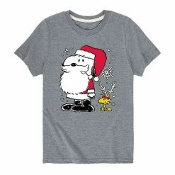 Licensed Character Boys 8-20 Peanuts Santa Reindeer Snoopy Graphic Tee Gray -Licensed Character Shop unnamed file 6872