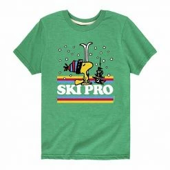 Licensed Character Boys 8-20 Peanuts Winter Ski Pro Graphic Tee