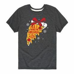 Licensed Character Boys 8-20 All I Want For Christmas Pizza Graphic Tee