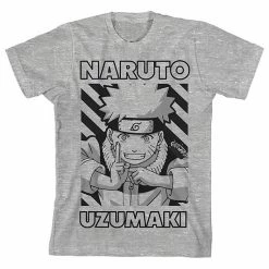 Licensed Character Boys 8-20 Naruto Uzumaki Grayscale Graphic Tee