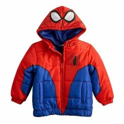 Licensed Character Toddler Boy Marvel Spider-Man Hooded Puffer Coat