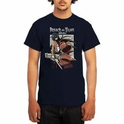 Licensed Character Men's Attack On Titan Tee Heather Lt Blue