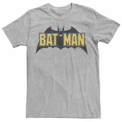Licensed Character Men's DC Comics Batman Distressed Vintage Text Logo Tee Charcoal Heather -Licensed Character Shop unnamed file 6965