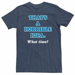 Licensed Character Men's That's A Horrible Idea. What Time? Tee Charcoal