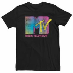 Licensed Character Men's MTV Distressed Neon Fade Logo Tee Black -Licensed Character Shop unnamed file 6991
