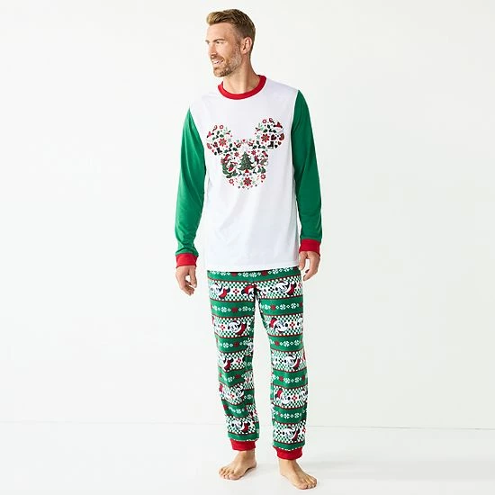 Licensed Character Disney's Mickey Mouse Men's Jammies For Your Families® "Holiday Party Mickey" Pajama Set 3 Licensed Character Disney's Mickey Mouse Men's Jammies For Your Families® "Holiday Party Mickey" Pajama Set