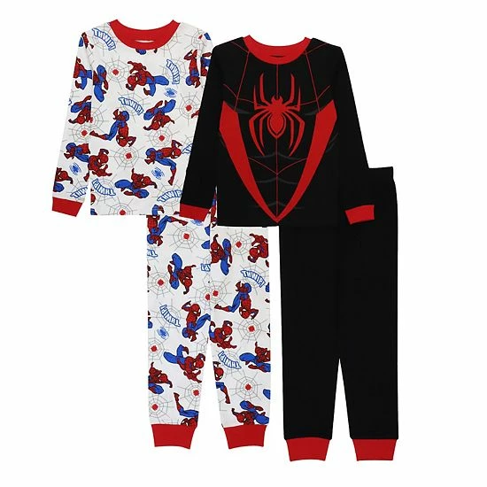 Licensed Character Boys 4-10 Spiderman "2 Spideys" 4-Piece Pajama Set 3 Licensed Character Boys 4-10 Spiderman "2 Spideys" 4-Piece Pajama Set