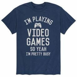 Licensed Character Men's Play Video Games Yeah Busy Tee Red -Licensed Character Shop unnamed file 703