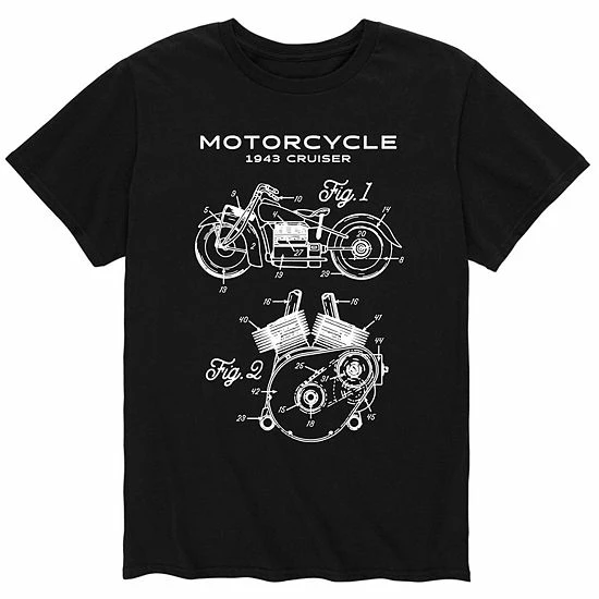 Licensed Character Men's Motorcycle Rendering Tee Grey 4 Licensed Character Men's Motorcycle Rendering Tee Grey - Image 2