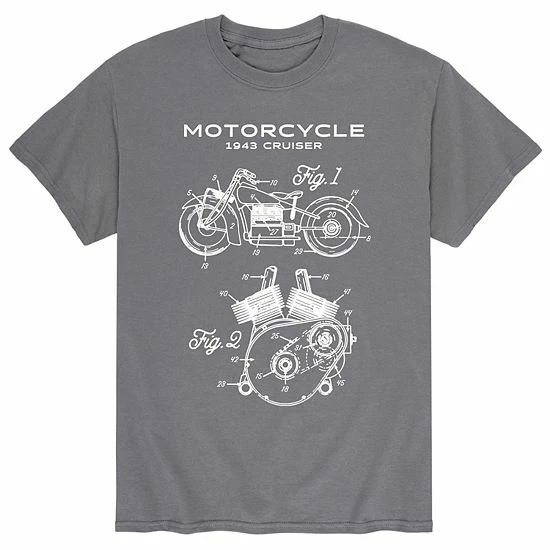 Licensed Character Men's Motorcycle Rendering Tee Grey 5 Licensed Character Men's Motorcycle Rendering Tee Grey - Image 3