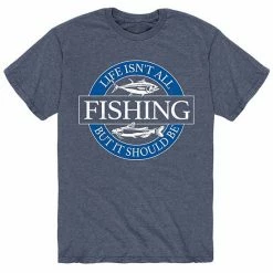Licensed Character Men's Life Isn't All Fishing Tee Grey -Licensed Character Shop unnamed file 7035