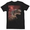 Licensed Character Men's Cat Riding T-Rex Volcano Graphic Tee -Licensed Character Shop unnamed file 7044