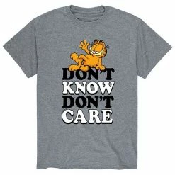 Licensed Character Men's Garfield Don't Care Tee Athletic Heather
