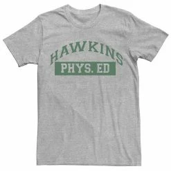 Licensed Character Men's Netflix Stranger Things Hawkins Phys. Ed Logo Tee Athletic Heather