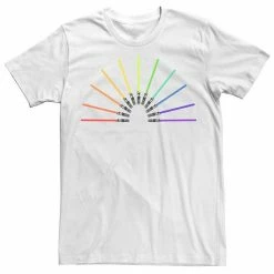 Licensed Character Adult Star Wars Pride Rainbow Lightsabers Tee