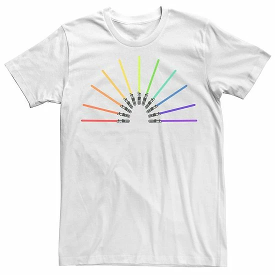 Licensed Character Adult Star Wars Pride Rainbow Lightsabers Tee 3 Licensed Character Adult Star Wars Pride Rainbow Lightsabers Tee