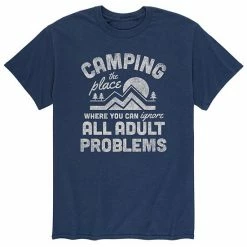 Licensed Character Men's Camping Adult Problems Tee Blue