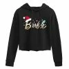 Licensed Character Juniors' Barbie Santa Logo Cropped Graphic Hoodie -Licensed Character Shop unnamed file 7223