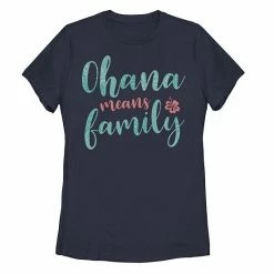 Licensed Character Disney's Lilo & Stitch Juniors' Ohana Means Family Tropical Graphic Tee