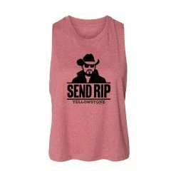 Licensed Character Juniors' Yellowstone "Send Rip" Cropped Tank Top
