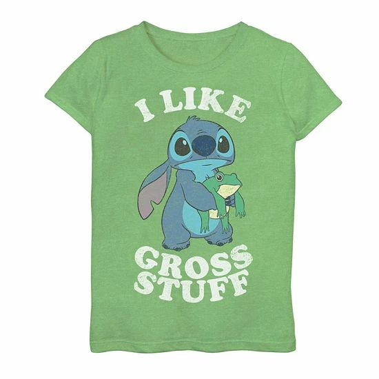 Licensed Character Disney's Lilo & Stitch Girls 7-16 I Like Gross Stuff Stitch And Frog Graphic Tee 3 Licensed Character Disney's Lilo & Stitch Girls 7-16 I Like Gross Stuff Stitch And Frog Graphic Tee
