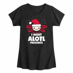 Licensed Character Girls 7-16 Axolotl Santa Presents Tee
